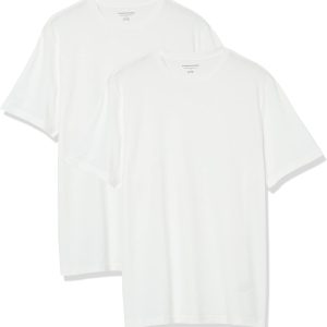 Amazon Essentials Men’s Cotton Regular-Fit Short-Sleeve Crewneck T-Shirt, Pack of 2