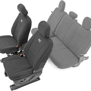 Rough Country Neoprene Seat Covers for 15-22 F-150 |17-22 Super Duty – 91016,Black