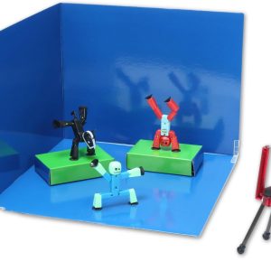 STIKBOT Zing Zanimation What The Bot Special Action Figures and Animation Set, Includes 3, 1 Mobile Phone Tripod and 2-in-1 Stage, Stop Motion Animation, Great for Kids Ages 4 and Up