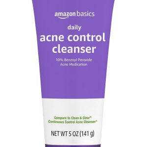 Amazon Basics Acne Cleanser Face Wash – Daily Control, Maximum Strength 10% Benzoyl Peroxide, 5 Ounce