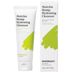 KraveBeauty Matcha Hemp Hydrating Cleanser – Daily Gentle Non-Stripping Face Wash Enriched with Matcha and Hemp Seed Oil, for All Skin Types, Vegan and Cruelty Free, 4.05 fl oz