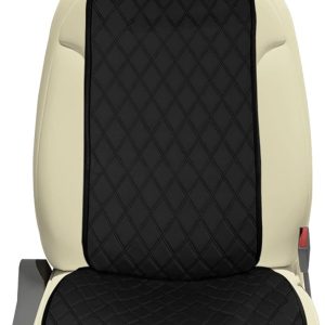 FH Group Car Seat Cushion Front Set Black Neosupreme Automotive Seat Cushions – Universal Fit, Car Seat Cushion With Front Pockets, Airbag Compatible Car Seat Cushions for SUV, Sedan, Van