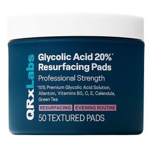 Glycolic Acid 20% Resurfacing Pads for Face & Body with Vitamins B5, C & E, Green Tea, Calendula, Allantoin – Exfoliates Surface Skin and Reduces Appearance of Fine Lines and Wrinkles – Peel Pads