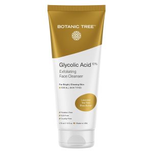 Botanic Tree Glycolic Acid Face Wash, Exfoliating Facial Cleanser and Scrub, 10% Glycolic Acid, AHA and Salicylic Acid, 6 fl. oz