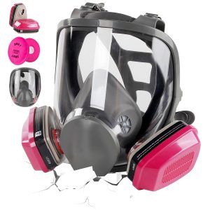 Full Face Respirator Gas Mask: 6800 Reusable Respirator Mask with Filters 60921 & 2097 – Dust Mask Anti Fog Against Organic Vapor Fumes Gases for Spray Paint Chemicals Epoxy Resin Welding Sanding