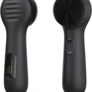 Silicone Face Scrubber, NågraCoola CLIE 2.0 Facial Cleansing Brush, Rechargeable, Waterproof Face Scrub Brush for Cleansing, Exfoliating, Massaging, Electric Facial Exfoliator for Women & Men – Black