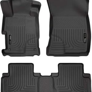 Husky Liners Weatherbeater Floor Mats | Fits 2012-2013 Honda Civic 4-Door | Front & 2nd Row, 3-pc Black – 98441