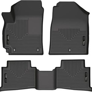 Husky Liners Weatherbeater Floor Mats | Fits 2021-2024 Kia Seltos | Front & 2nd Row, 3-pc Black – 95801