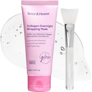 Collagen Night Wrapping Peel-Off Mask: Korean Face Mask for Elasticity, Hydrating & Glow – 100Dalton Smallest Molecular Collagen for Glass Skin – Dermatologist Tested All Skin Types 3.4 FL OZ / 100mL