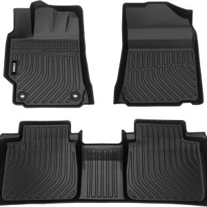 VIWIK Floor Mats for Toyota Camry 2012-2017 All Weather Protection Custom Full Set Liners Include 1st and 2nd Row Front & Rear Black Car Liners TPE