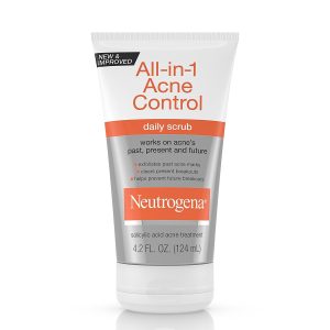 Neutrogena All-In-1 Acne Control Daily Face Scrub to Exfoliate and Treat Acne, Salicylic Acid Acne Treatment, 4.2 fl. Oz (Pack of 3)