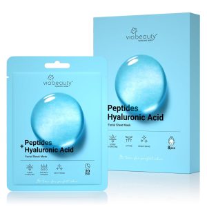 8 Pack Hyaluronic Acid Face Mask with Peptides Complex – Deep Hydrating & Brightening Facial Sheet Mask – Moisturizing Face Masks Skincare Facial Sheets for All Skin Types