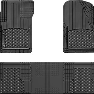 WeatherTech Trim-to-Fit Floor Mat – Semi Universal Vehicle Mats – 1st & 2nd Row 3-Piece Set (Black)