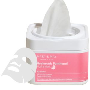 Mary&May Hyaluronic Panthenol Hydra Mask – Daily Pull Out Sheet Mask for Intense Moisturizing and Soothing – Korean Skincare, Hypoallergenic, Cruelty-Free, 30 Sheets