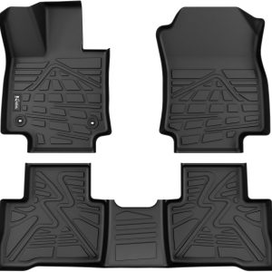KARPAL Floor Mats Fit Toyota RAV4 2019-2024 2025 (Include Hybrid), Custom Fit TPE All Weather Floor Liners 1st & 2nd Row RAV4 Accessories Car Mats (3 PCS)
