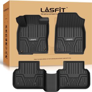 LASFIT Floor Mats for Honda Civic 2022-2025 2026 (Fits Rear Seats with or Without USB Ports) | for Acura Integra 2023-2025, All Weather Car Floor Liners, 1st & 2nd Row, Black