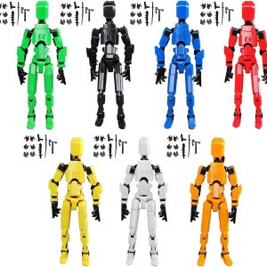 7PCS Lucky 13 Action Figures – (Assembly Completed) Titan 13 Action Figure, T13 Action Figure 3D Printed Multi-Jointed Movable,Desktop Decorations for Action Figures for Game Lovers (7PCS)