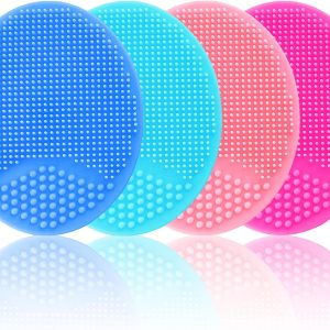 Silicone Facial Cleansing Brush – 4 Pack Face Scrubber & Exfoliator for Deep Cleaning, Soft Brush, Blackhead & Acne Pore Care