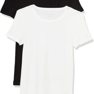 Amazon Essentials Women’s Slim-Fit Short-Sleeve Crewneck T-Shirt, Pack of 2