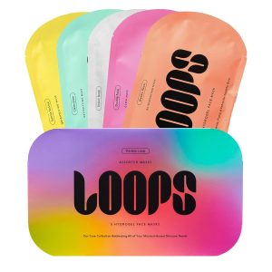 LOOPS VARIETY LOOP KIT – Hydrogel Korean Face Mask for Every Skin- Five Collagen Face Masks for Brightening, Detoxifying, Repairing, Glowing, & Rejuvenating – Gifts for Women -5 Pc