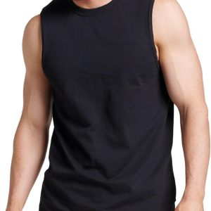 Russell Athletic Men’s Dri-Power Cotton Blend Sleeveless Muscle Shirts, Moisture Wicking Odor Protection UPF 30+, Sizes S-4X