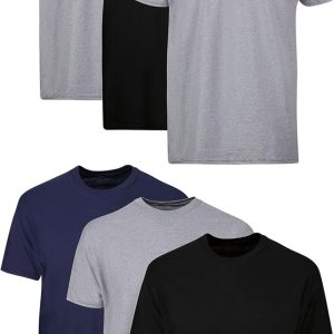 Hanes Men’s Cotton, Moisture-Wicking Crew Tee Undershirts, Multi-Packs Available