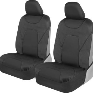 Motor Trend AquaShield Waterproof Front Seat Covers, Black Seat Covers for Cars – Neoprene Front Car Seat Cover, SUV Seat Covers Protector – Car Interior Cover for Auto, Trucks, & Dog Owners