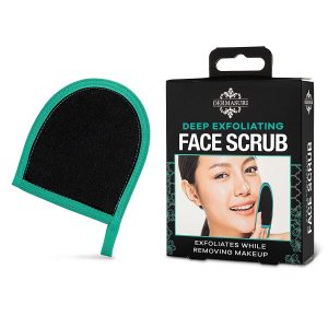 Dermasuri Deep Exfoliating Face Mitt – Scrubber, Dead and Dry Skin Remover for Men and Women – Exfoliator Gloves for Shower and Dry Use – ( 1 Pack)