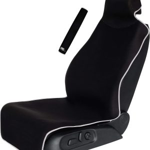 Gear Black Premium Universal Fit Waterproof Stain Resistant Car Seat Cover Neoprene Non-Slip Bucket Seat Dog Sweat Proof Protector Save Your Leather Cloth Seats Van Truck SUV Auto Sedan