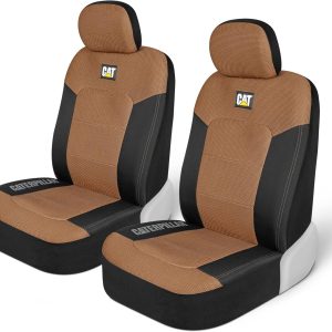 Cat® MeshFlex Automotive Seat Covers for Cars Trucks and SUVs (Set of 2) – Beige Car Seat Covers for Front Seats, Truck Seat Protectors with Comfortable Mesh Back, Auto Interior Covers