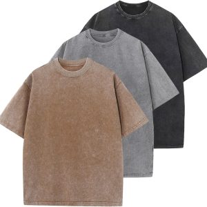 Men’s Cotton T-Shirts Oversized Unisex Short Sleeves Casual Loose Wash Solid Basic Tee Tops