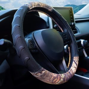 Mossy Oak Steering Wheel Cover with Comfort Grip; Heavy Duty 600D Oxford Material with Mossy Oak Break-up Country Camouflage; Fits All Large Trucks and SUVs with Steering Wheel Size 15.5″ to 16″