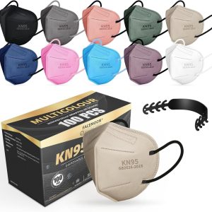 KN95 Face Masks Adults Disposable – 100 Pack KN95 Masks Protective Comfortable KN95 Masks 5-Layer KN95 Breathable Safety Face Masks & 5 Adjustable Mask Holder KN95 Masks 10 Colors