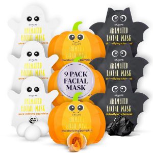 SpaLife Facial Mask Sheet Bundle – Pumpkin, Ghost, Bat – Halloween Character Mask Bundle – Face Masks for Skin Care – Moisturizing Sheet Face Masks – Skincare Pack for Women – Spa Beauty Masks