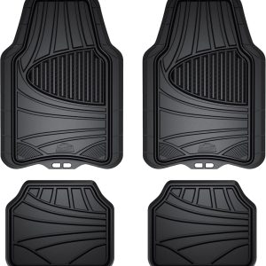 Armor All 4-Piece Floor Mats, Trim-to-Fit All-Weather Mats for Cars, Trucks, SUVs — Black