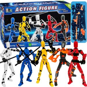 T13 Titan 13 Action Figure Set Already Assembled, 3D Printed 13 Robot (5 Colors: Orange, White, Yellow, Blue, Red)