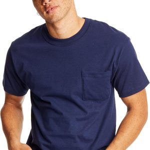 Hanes Men’s Heavyweight Pocket T-Shirt, Beefy-T Full-Cut Cotton Pocket Tee for Men, Crewneck T-Shirt For Men, 1 or 2 Pack