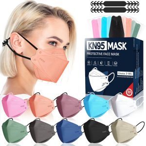 FENFEN KN95 Face Masks Disposable Adults – 50 Pack 5 Layer Protection Dust Breathable Comfortable Respirator Women KN95 Mask Individually Wrapped