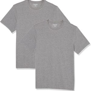 Amazon Essentials Men’s Short Sleeve T-Shirts, Slim-Fit, Crewneck, Pack of 2