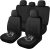 Waterproof Car Seat Covers, Car Seat Covers Full Set, Black Seat Covers for Cars, Airbag Compatible, Universal Fit Most Car, Sedan, Truck, SUV(Black)