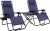 Amazon Basics Outdoor Textilene Adjustable Zero Gravity Folding Reclining Lounge Chair Set with Side Table, pack of 2, Blue