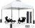 Amada 10x10ft 1-Person Setup Pop Up Canopy Tent – Easy Outdoor Sun Shade for Events, Parties, Camping, Gazebo with Wheel Cover Bag, Beach Tent with 3-Speed Adjustable Height,White