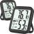 Antonki 2 Pack Room Thermometer for Home, Indoor Hygrometer Humidity Meter Gauge, Digital Temperature and Humidity Sensor Monitor for House, Terrarium, Incubator, Greenhouse – Battery Included