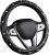Bling Crystal Steering Wheel Cover, 15 Inch Soft Leather Sparkling Rhinestone Steering Wheel Protector, Universal Anti-Slip Steering Wheel Pad for Women Girls, Car Accessories (Black)