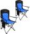 FAIR WIND 2 Pack Oversized Fully Padded Camping Chair Heavy Duty Quad Fold Arm Chair Support 350 LBS with Cup Holder, Collapsible Lumbar Back Chair Portable for Outdoor, Blue