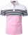 Mens Polo Shirts Long/Short Sleeve Striped Casual Slim Fit Golf Polo Contrast Color Summer Cotton T-Shirts
