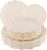 LIYH 24pcs Plastic Plates Reusable,Unbreakable Dinner Plates, Scalloped Plastic Plates, Dishwasher Safe,Ivory Plate Sets Perfect for Parties, Birthday, Picnics, BPA Free(12Guests)