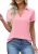 Imily Bela Womens Short Sleeve Polo Shirts V Neck Business Dressy Casual Tops Summer Collared Trendy Tees