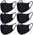 6pcs/Pack Black Mask Windproof Dustproof Masks Breathable Reusable Washed for Outdoor Sport Half Face Earloop Cotton Masks