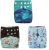 3 AIll in One Cloth Diapers Nappies for Night AIO Sewn in Insert Reusable Washable (Whales Foxes)